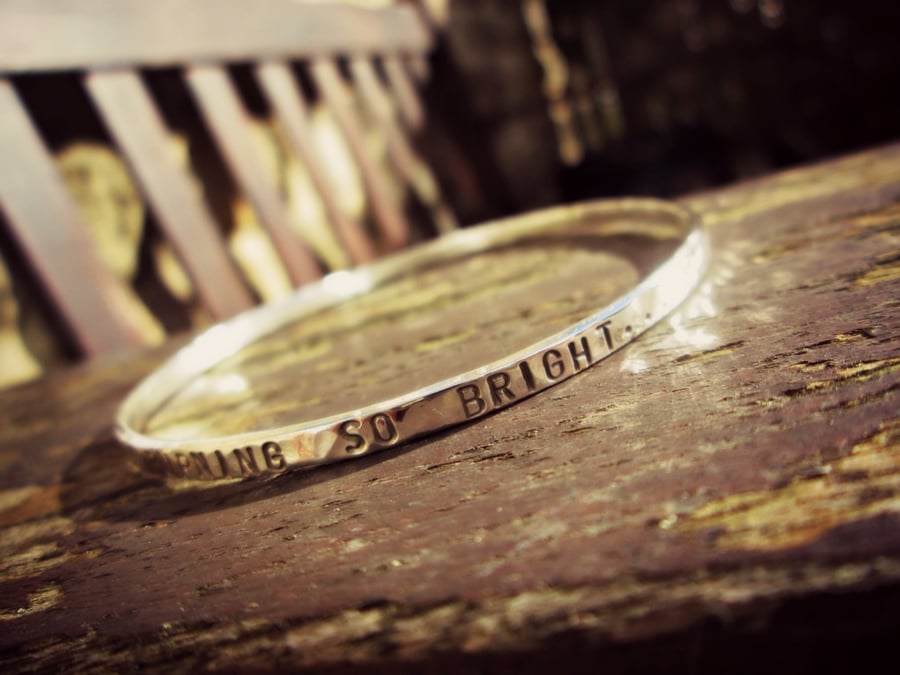 Custom Hammered Silver Bangle