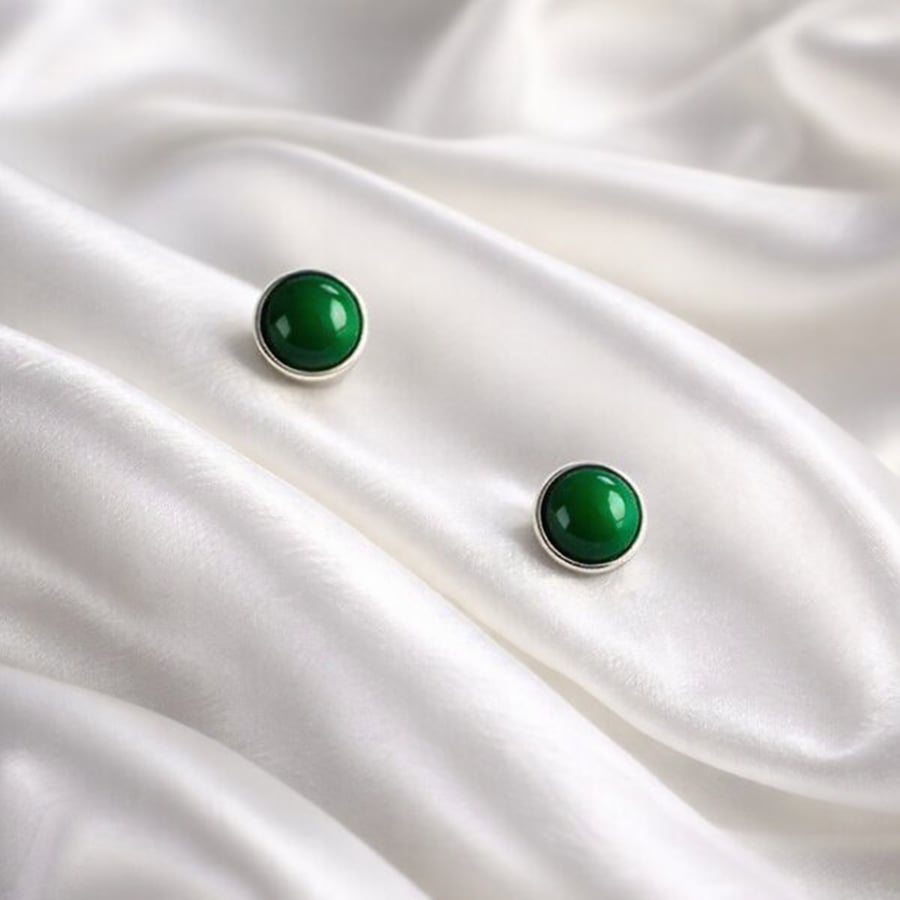 Malachite & Sterling Silver Earrings