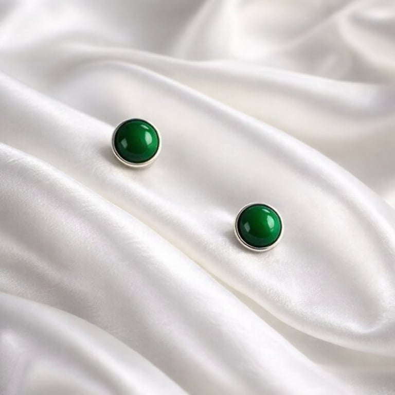 Malachite & Sterling Silver Earrings