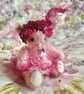 Daphne, miniature pink mohair bear, hand sewn collectible bear  1920s - Image 1