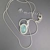 Aquamarine Circle pendant - Aqua necklace - March birthstone