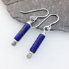 Scrolls lapis lazuli and silver earrings