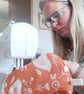 Tea Cosy in Burnt Orange coloured Narvik Birds Fabric - Image 6