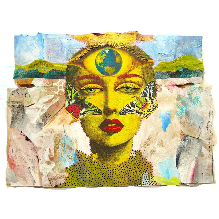 Surreal Female Portrait Eco Friendly Wall Art Feminist Figurative Artwork