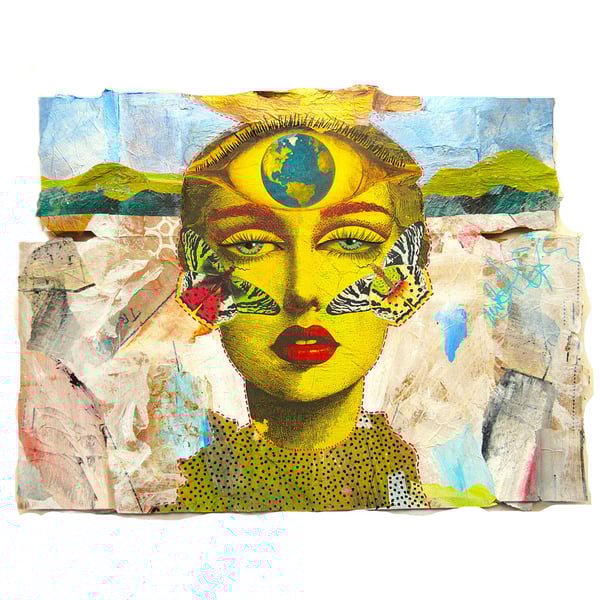 Surreal Female Portrait Eco Friendly Wall Art Feminist Figurative Artwork