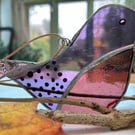 Stained glass Bird - Purple