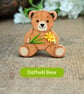 Daffodil Bear Pin, Handmade Tiny Teddy Bear Brooch, March Birth Flower Badge - Image 9