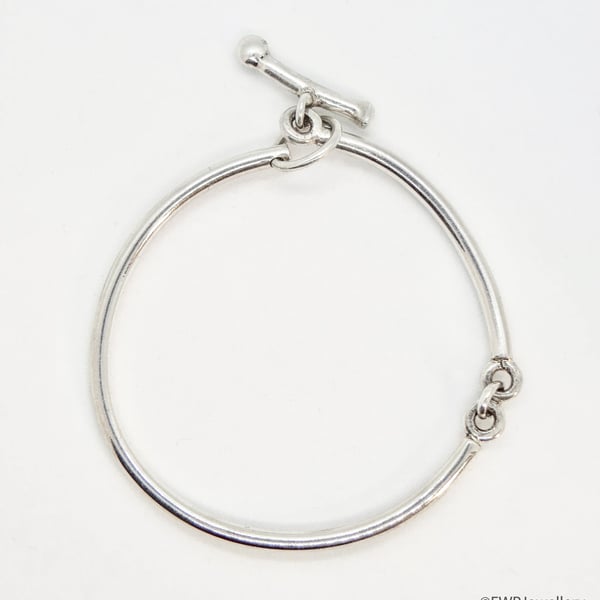 Handmade Silver Ring Toggle Bangle