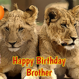 Happy Birthday Brother Card A5