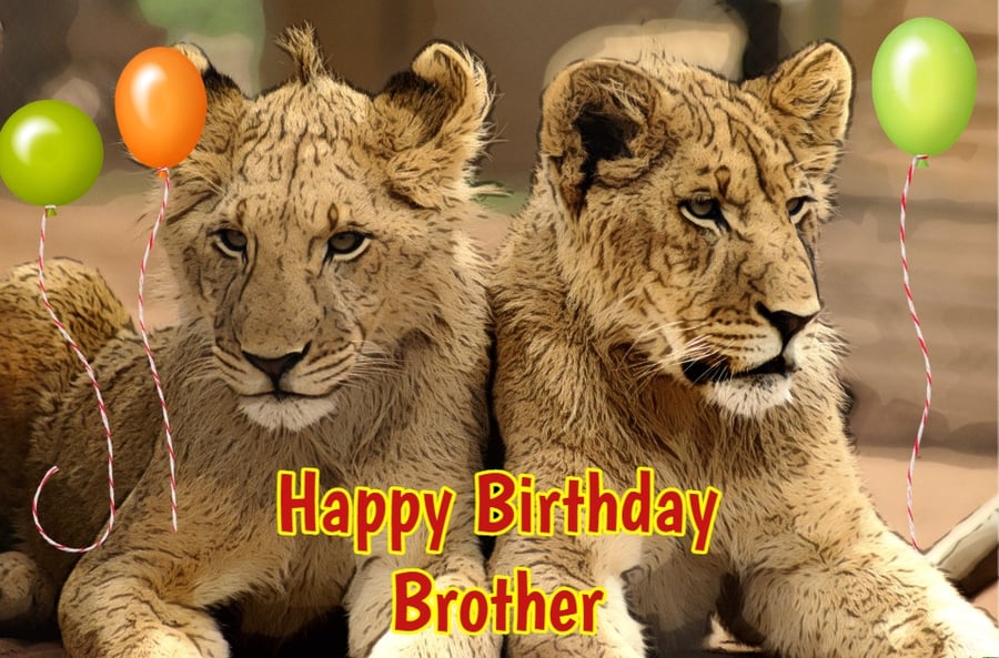 Happy Birthday Brother Card A5