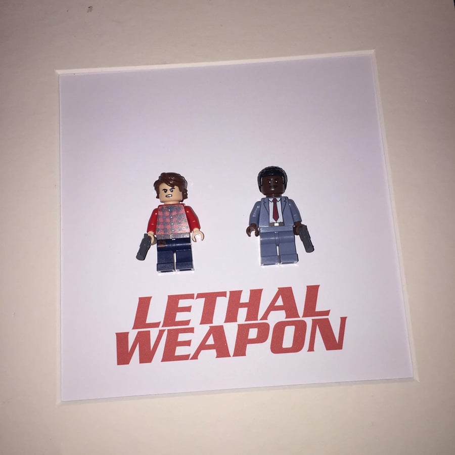 LETHAL WEAPON - Framed custom Lego minifigures - 1980s