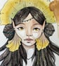 Fae Nobility Original Character Portrait Illustration in Ink & Watercolour - Image 2