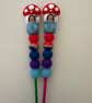 Character beaded crochet hook   Toadstool 