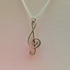 Sterling silver treble clef pendant (with chain) 028