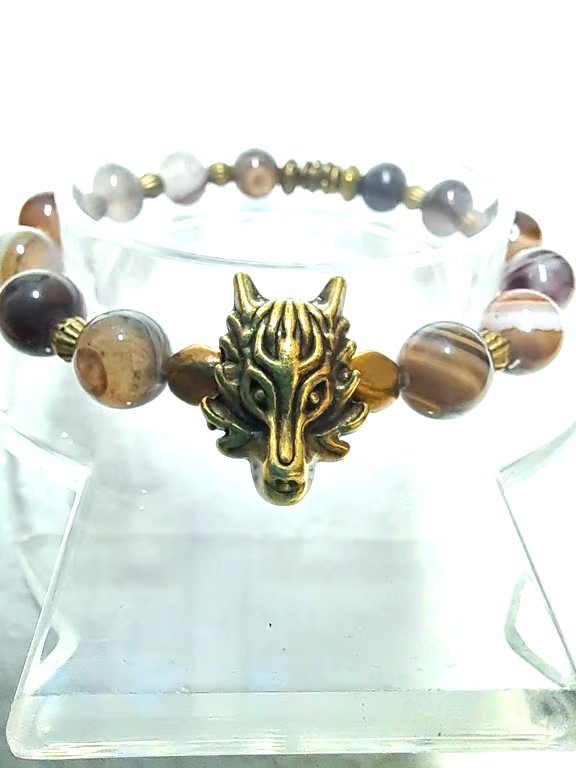Beaded Stretch Wolf Bracelet 