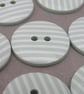 10 Candy Striped Sage Green Buttons - Image 3