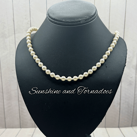Handmade Faux Pearl Necklace - Classic Pearl Choker - Elegant Bridal Jewellery.