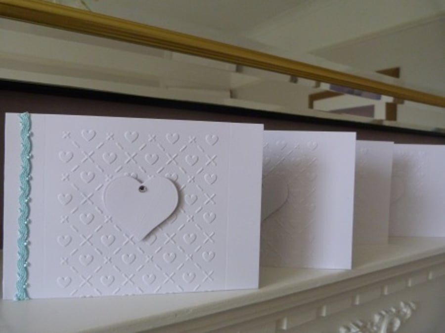 Pack of 5  Blank Heart cards