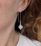 Sterling Silver White Aventurina Venetian Glass Long Earrings - JBJ1118 - Image 5
