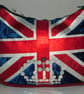 Coronation Special Ribbon Union Jack Handbag with sequin crown - Image 1