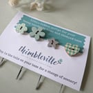 Set of Extra Button Decorations for your Little House and Base in a bag - Blue