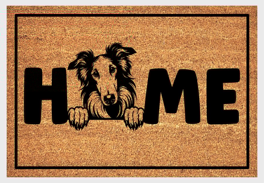 Borzoi Home Door Mat - Borzoi Dog Doormat - 3 Sizes