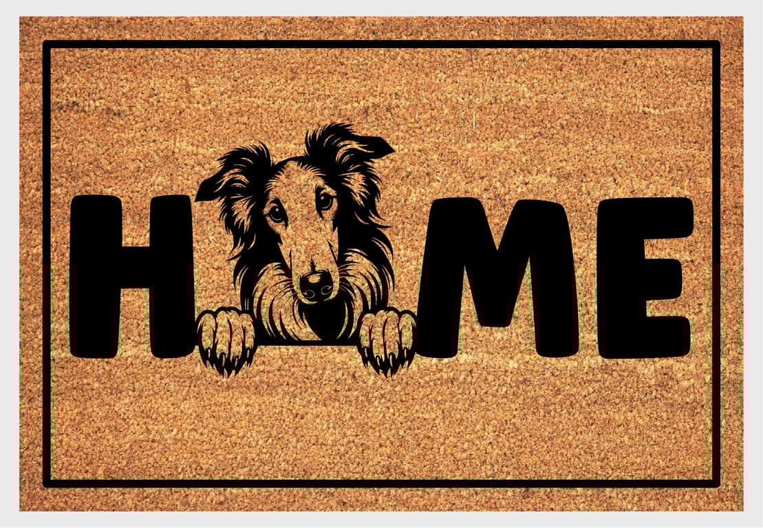 Borzoi Home Door Mat - Borzoi Dog Doormat - 3 Sizes