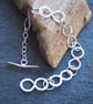 Bracelet, silver link bracelet with hammered texture, hallmarked silver