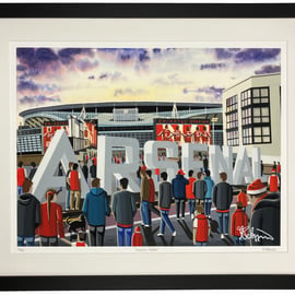 Arsenal F.C, Emirates Stadium Limited Edition Framed Art Print (20" x 16")