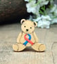 Congenital Heart Defect Awareness Ribbon Bear Pin, Handmade CHD Support Gift