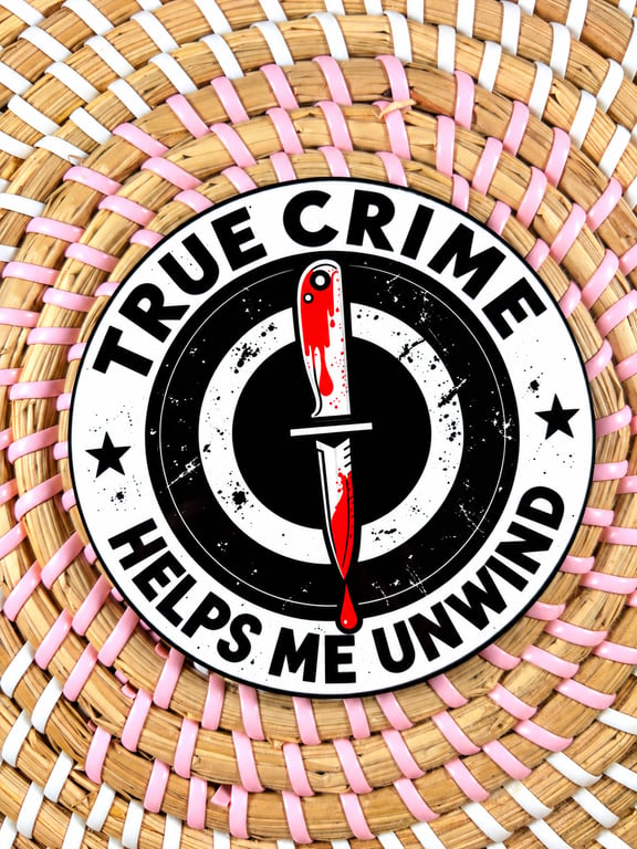 True Crime Helps Me Unwind Wooden Coaster – Funny True Crime Gift – Handmade