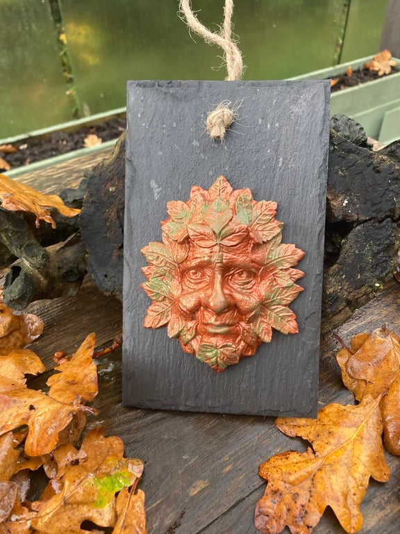 Green Man on Slate