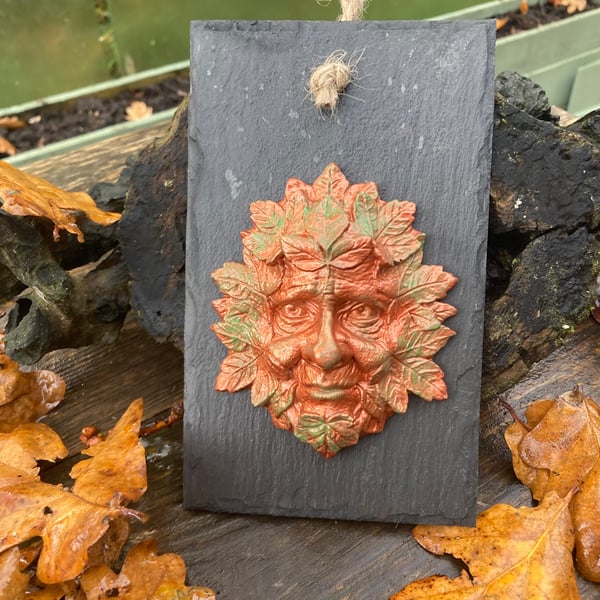 Green Man on Slate