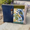 RESERVED for Louise - Repurposed Blue Tit tapestry large soft pouch