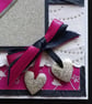 With Love, Fabric Heart Valentine, Blank, Anniversary Card - Image 3