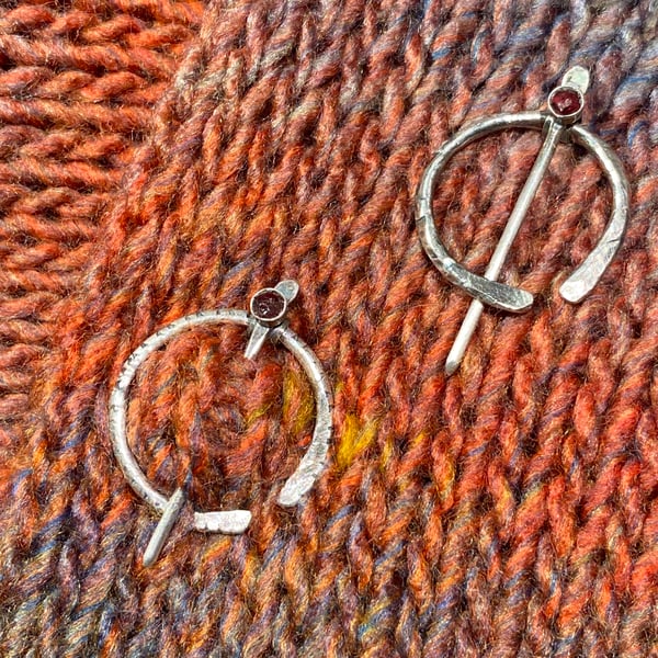 Silver and Thames Garnet brooch