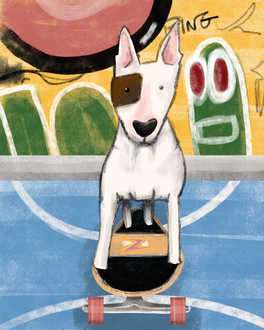 Pet portrait, caricature. Custom stylised representation of your dog, cat, pet