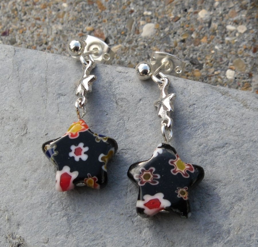 Black Star Earrings