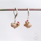 Tiny Glass Chicken Stitch Marker
