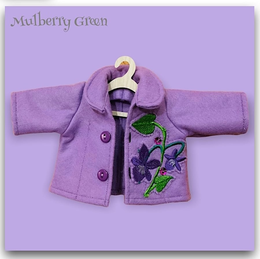 Reserved for Tina - Lavender Tailored Jacket Embroidered with Flowers