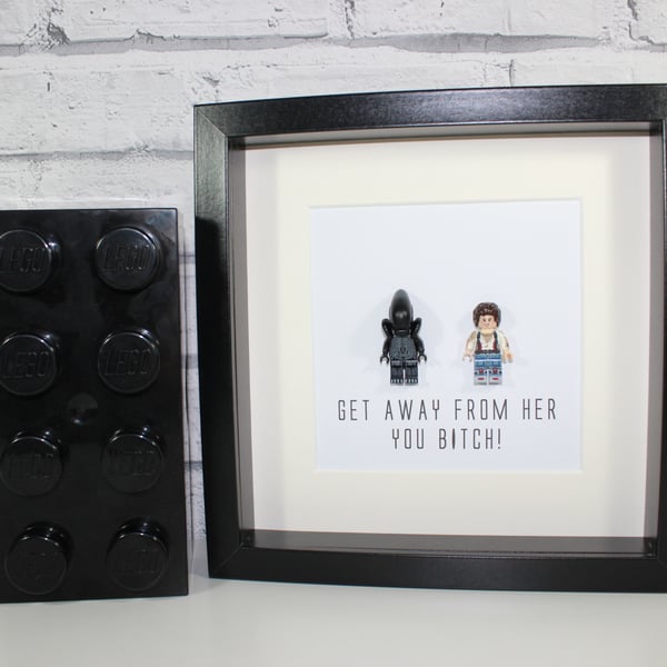 ALIEN - ALIENS - Framed custom minifigures - Awesome movie art work