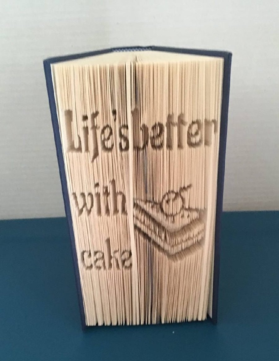 Life's better with cake CUT & FOLD Book Folding Pattern - EMAILED PDF PATTERN