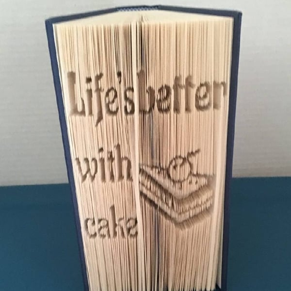 Life's better with cake CUT & FOLD Book Folding Pattern - EMAILED PDF PATTERN