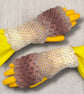 Crocheted Fingerless Dragon Scale Gloves - Image 7