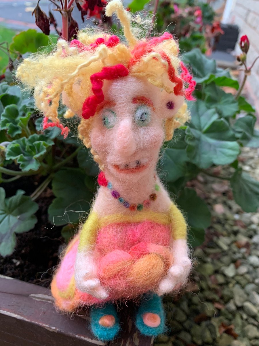 Cancan, Art Doll, Felt Lady, Felt Girl, Needle Felted, Troll, Ugly, wool figure
