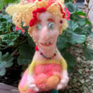 Cancan, Art Doll, Felt Lady, Felt Girl, Needle Felted, Troll, Ugly, wool figure