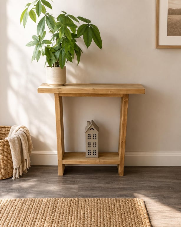 Handmade Rustic Wooden Console Table: Farmhouse Hallway Home Decor