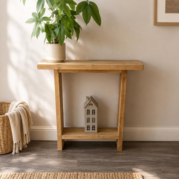 Handmade Rustic Wooden Console Table: Farmhouse Hallway Home Decor
