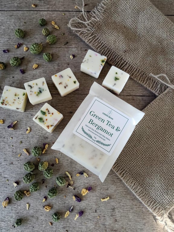 Green Tea & Bergamot Botanical Soy Wax Melts - Scented Wax Melts - Gift For Her