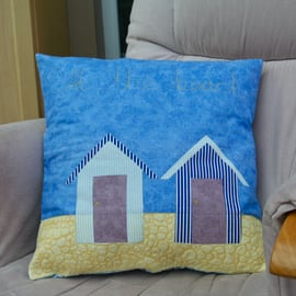  Cushion cover - At the Beach featuring Beach Huts